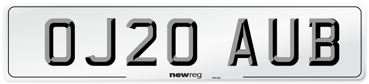 OJ20 AUB Number Plate from New Reg